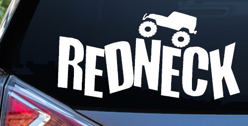 Redneck Jeep Country Car or Truck Window Vinyl Decal Sticker (White)