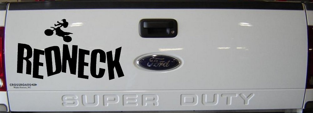 Redneck Dirtbike Country Car or Truck Window Decal Sticker (Black)