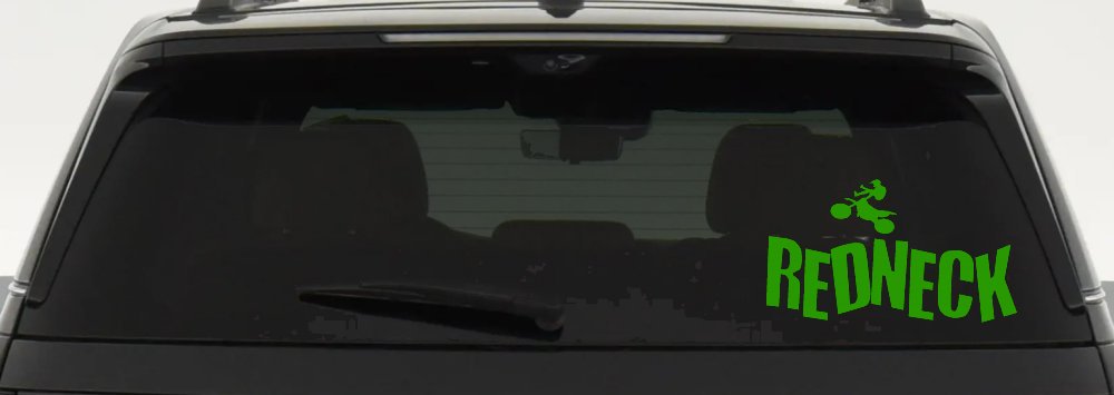 Redneck Dirtbike Country Car or Truck Window Decal Sticker (Lime)