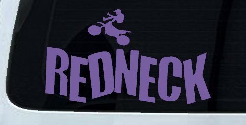 Redneck Dirtbike Country Car or Truck Window Decal Sticker (Purple)