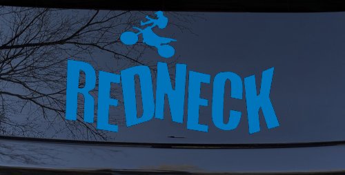 Redneck Dirtbike Country Car or Truck Window Decal Sticker (Sky Blue)