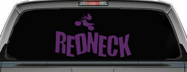 Redneck Dirtbike Country Car or Truck Window Decal Sticker