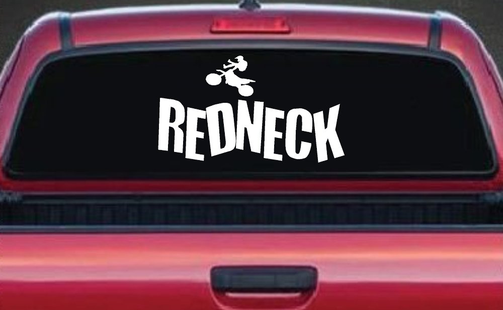 Redneck Dirtbike Country Car or Truck Window Decal Sticker