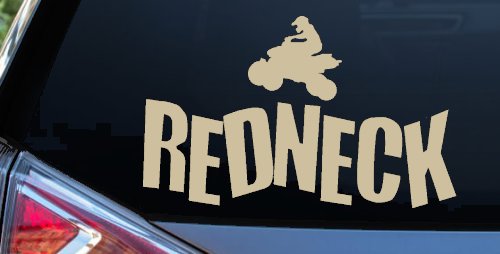 Redneck 4 Wheeler Country Car or Truck Window Vinyl Decal Sticker (Desert Sand)