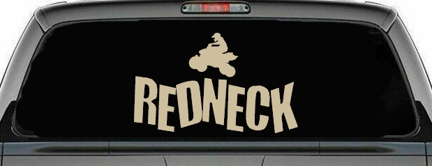 Redneck 4 Wheeler Country Car or Truck Window Decal Sticker
