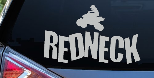 Redneck 4 Wheeler Country Car or Truck Window Decal Sticker