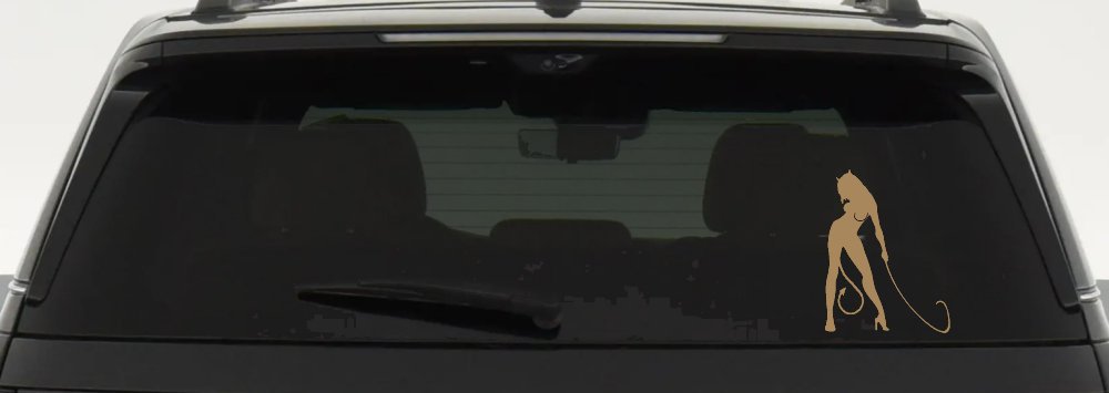 Devil Girl With Whip Car or Truck Window Decal Sticker
