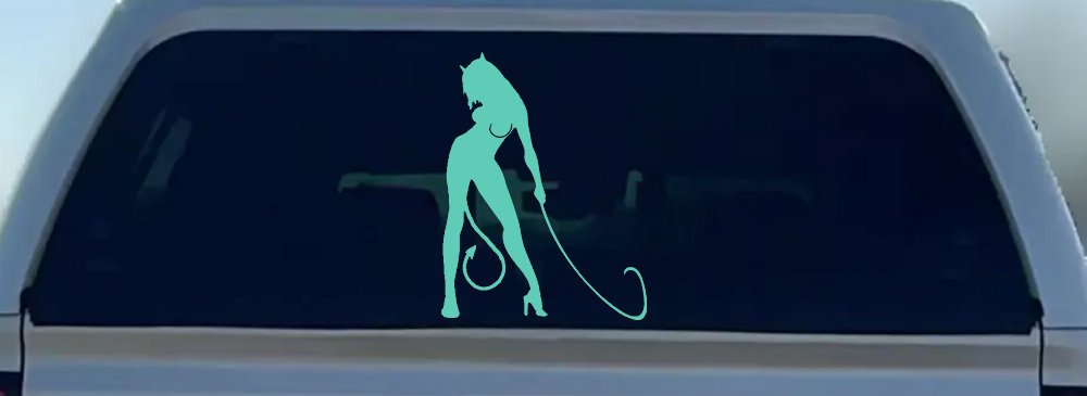 Devil Girl With Whip Car or Truck Window Decal Sticker