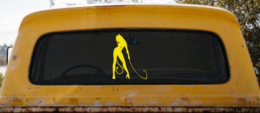 Devil Girl With Whip Car or Truck Window Decal Sticker