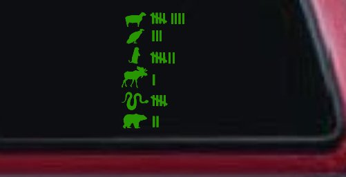 Northern Roadkill Keeping Count Funny Car or Truck Window Decal Sticker (Lime)