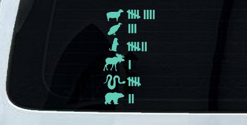 Northern Roadkill Keeping Count Funny Car or Truck Window Decal Sticker (Mint)
