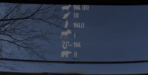 Northern Roadkill Keeping Count Funny Car or Truck Window Decal Sticker (Silver)