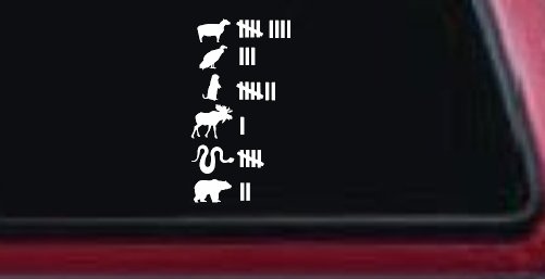 Northern Roadkill Keeping Count Funny Car or Truck Window Decal Sticker (White)