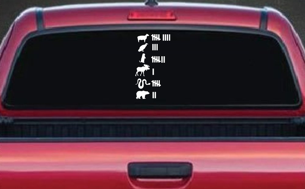 Northern Roadkill Keeping Count Funny Car or Truck Window Decal Sticker (White)