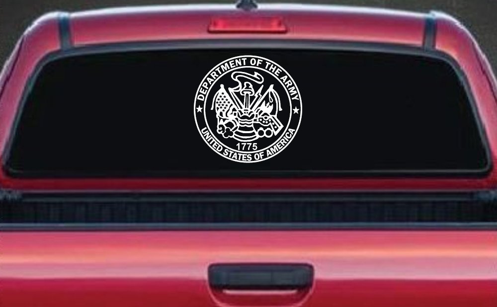 Department Of The Army Seal  Military Car or Truck Window Decal Sticker (White)