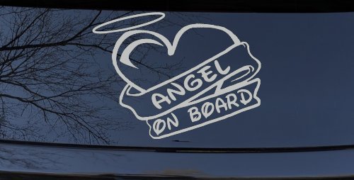 Angel On Board Heart And Halo Christian Car or Truck Window Decal Sticker