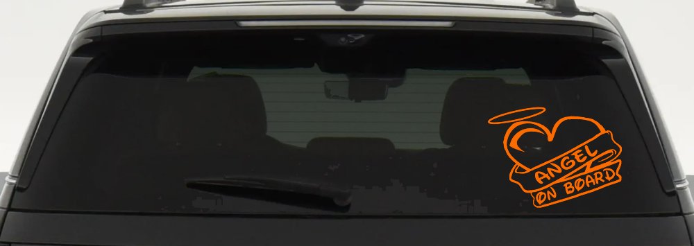 Angel On Board Heart And Halo Christian Car or Truck Window Decal Sticker