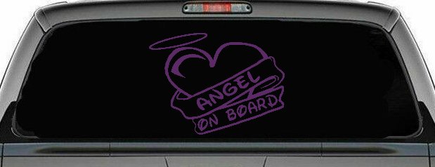 Angel On Board Heart And Halo Christian Car or Truck Window Decal Sticker