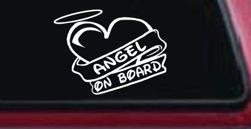 Angel On Board Heart And Halo Christian Car or Truck Window Decal Sticker