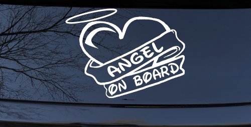 Angel On Board Heart And Halo Christian Car or Truck Window Decal Sticker