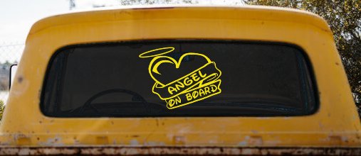 Angel On Board Heart And Halo Christian Car or Truck Window Decal Sticker