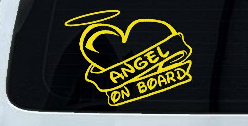 Angel On Board Heart And Halo Christian Car or Truck Window Decal Sticker