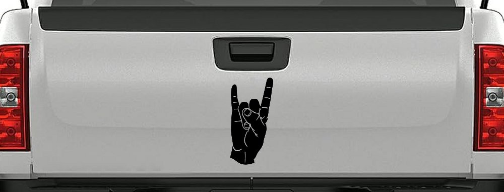 Rock N Roll Hand Gesture Music Car or Truck Window Vinyl Decal Sticker (Black)