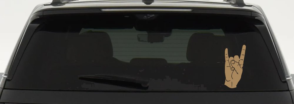 Rock N Roll Hand Gesture Music Car or Truck Window Vinyl Decal Sticker (Light Brown)