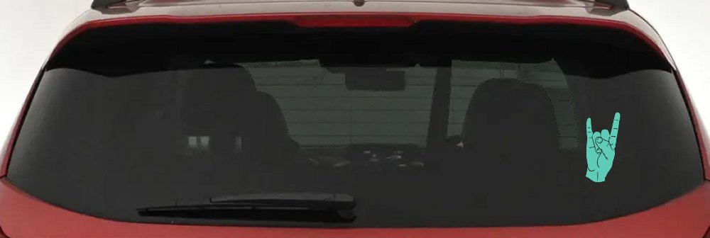 Rock N Roll Hand Gesture Music Car or Truck Window Decal Sticker (Mint)