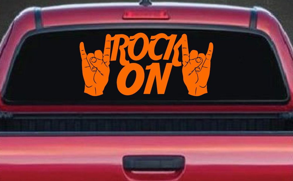 Rock On With Hands Music Car or Truck Window Decal Sticker
