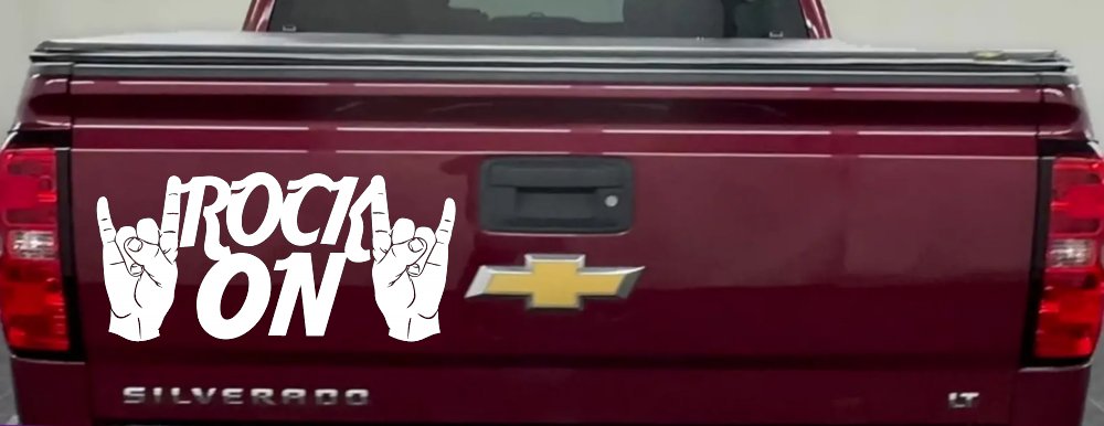 Rock On With Hands Music Car or Truck Window Decal Sticker