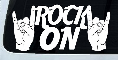Rock On With Hands Music Car or Truck Window Decal Sticker