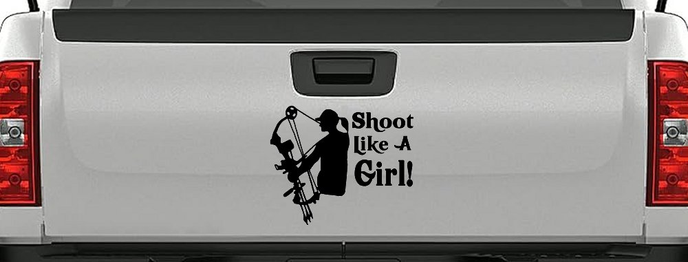 Shoot Like A Girl Bow Hunter Hunting Car or Truck Window Decal Sticker