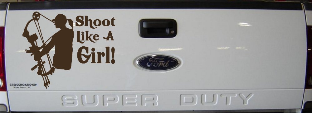 Shoot Like A Girl Bow Hunter Hunting Car or Truck Window Decal Sticker