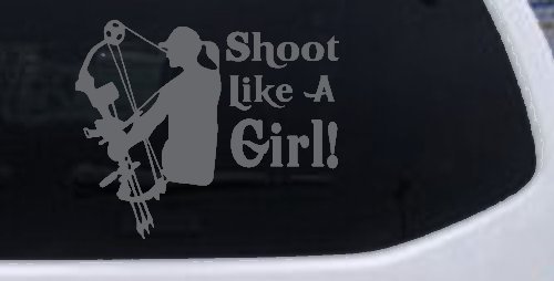 Shoot Like A Girl Bow Hunter Hunting Car or Truck Window Decal Sticker