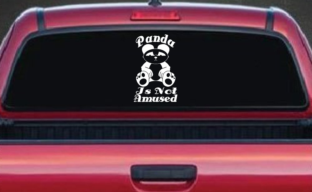 Panda Is Not Amused Funny Car or Truck Window Decal Sticker (White)