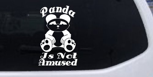 Panda Is Not Amused Funny Car or Truck Window Vinyl Decal Sticker (White)