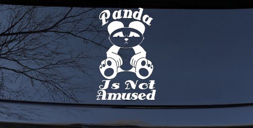 Panda Is Not Amused Funny Car or Truck Window Vinyl Decal Sticker (White)