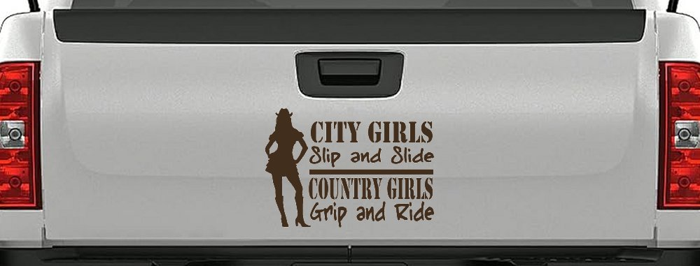 City Girls Slip And Slide Country Girls Grip And Ride Car or Truck Window Decal Sticker