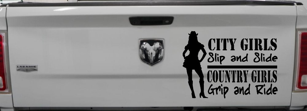 City Girls Slip And Slide Country Girls Grip And Ride Car or Truck Window Decal Sticker