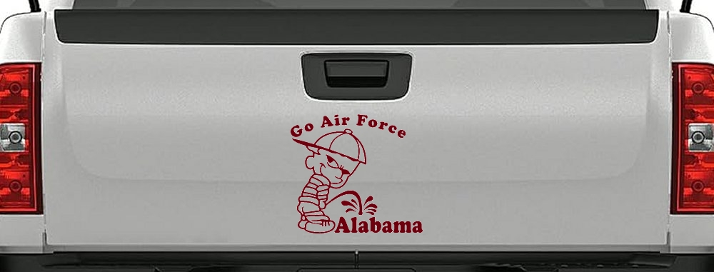 Go Air Force Pee On Alabama Car or Truck Window Decal Sticker