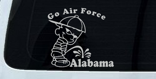 Go Air Force Pee On Alabama Car or Truck Window Decal Sticker