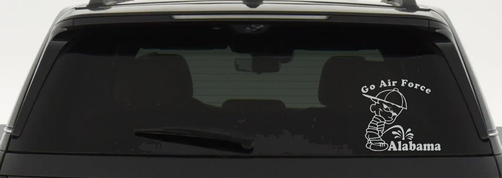 Go Air Force Pee On Alabama Car or Truck Window Vinyl Decal Sticker (Light Gray)