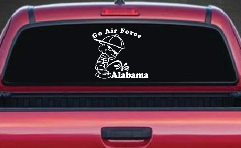 Go Air Force Pee On Alabama Car or Truck Window Decal Sticker