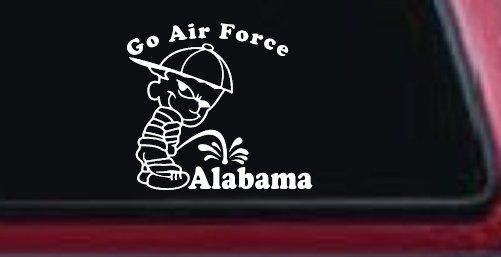 Go Air Force Pee On Alabama Car or Truck Window Decal Sticker (White)