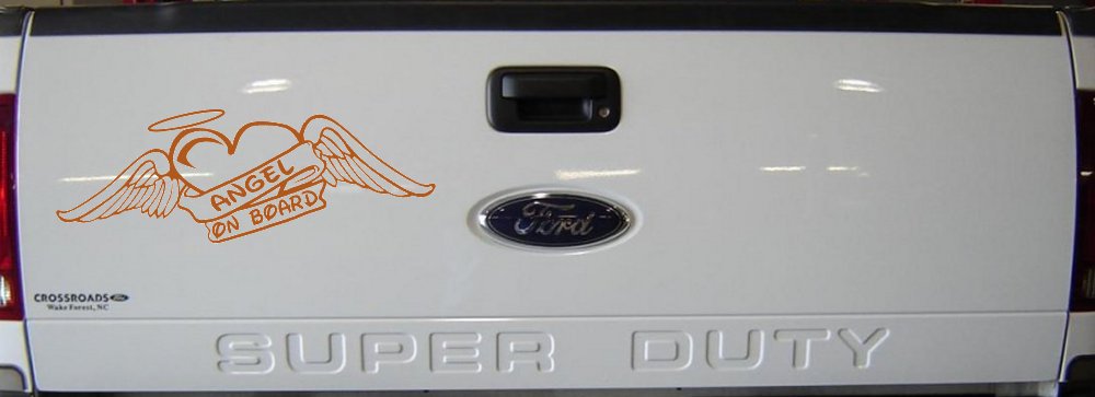 Angel On Board With Wings And Halo Christian Car or Truck Window Decal Sticker (Nut Brown)