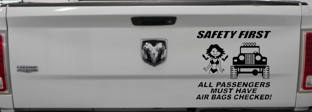 SAFETY FIRST Off Road Car or Truck Window Decal Sticker (Black)