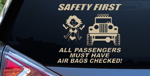 SAFETY FIRST Off Road Car or Truck Window Decal Sticker (Desert Sand)