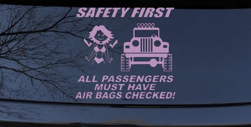 SAFETY FIRST Off Road Car or Truck Window Decal Sticker (Lilac)