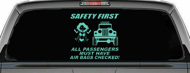 SAFETY FIRST Off Road Car or Truck Window Decal Sticker (Mint)